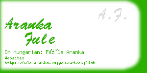 aranka fule business card